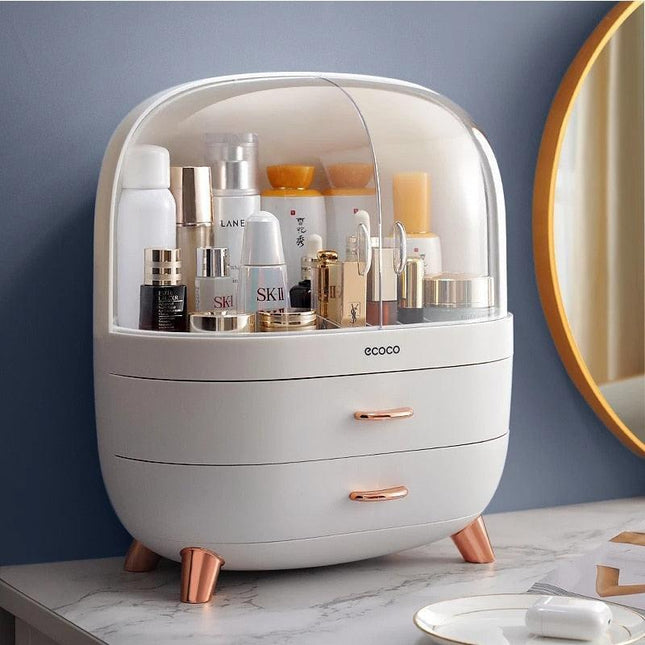 Elegant Makeup and Jewelry Storage Solution with Spacious Organization Compartments
