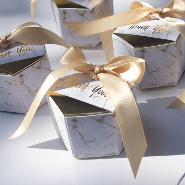 Elegant Marbled Candy Favor Boxes: Chic Gifts for Memorable Celebrations