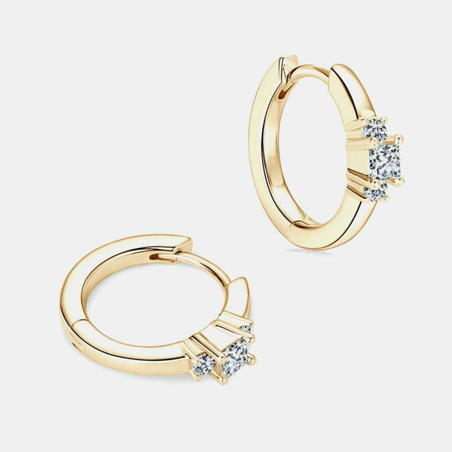 Elegant Moissanite 0.42 Carat Sterling Silver Hoop Earrings