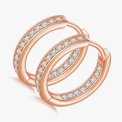 Elegant Moissanite Huggie Earrings in 925 Sterling Silver with Luxurious Packaging