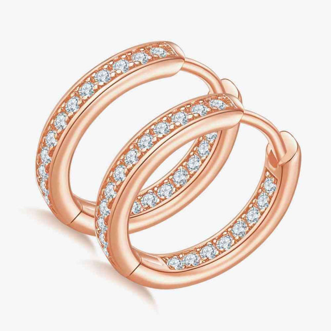 Elegant Moissanite Huggie Earrings in 925 Sterling Silver with Luxurious Packaging