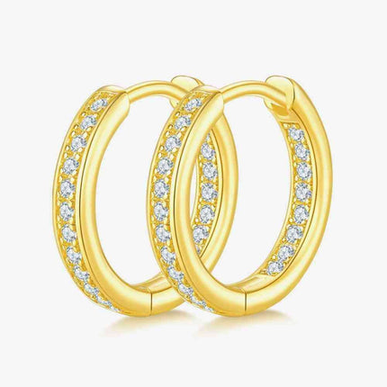 Elegant Moissanite Huggie Earrings in 925 Sterling Silver with Luxurious Packaging