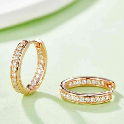 Elegant Moissanite Huggie Earrings in 925 Sterling Silver with Luxurious Packaging