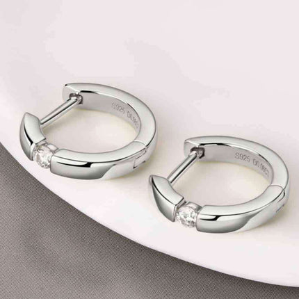 Elegant Moissanite Huggie Earrings in Sterling Silver with Dazzling Gemstones