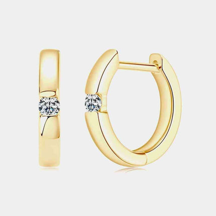 Elegant Moissanite Huggie Earrings in Sterling Silver with Dazzling Gemstones