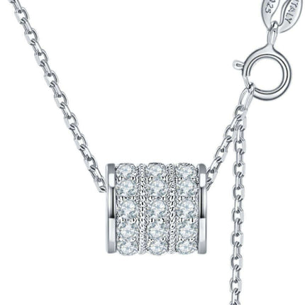 Elegant Moissanite Pendant Necklace with Platinum and Rose Gold Accents - Très Elite