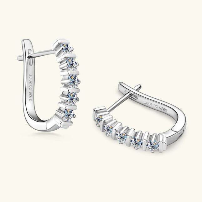 Elegant Moissanite Silver Stud Earrings in a Luxurious Gift Presentation Box