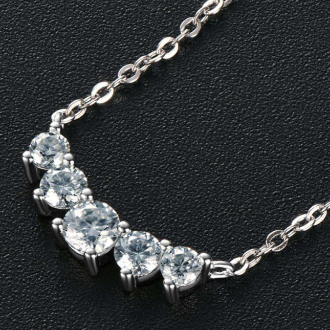 Elegant Moissanite Sterling Silver Pendant Necklace - A Touch of Luxury
