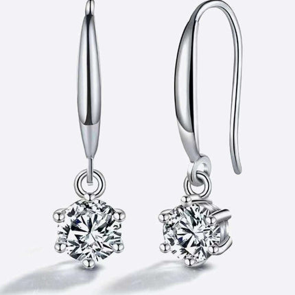 Elegant Moissanite and Zircon Drop Earrings - Stunning 2 Carat Glamour