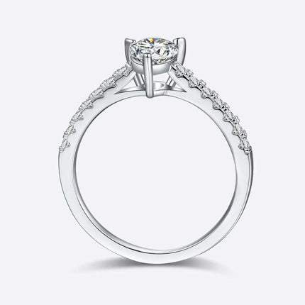 Elegant Moissanite and Zircon Silver Ring Set - Timeless Gemstone Duo in Luxurious Gift Packaging - Très Elite