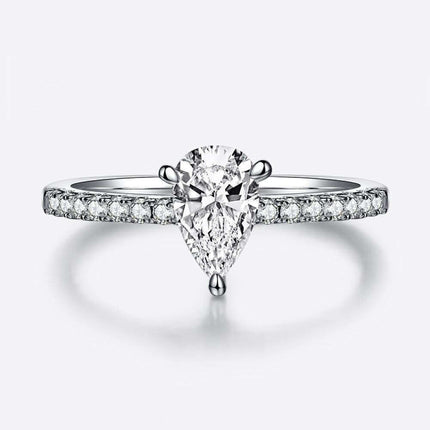 Elegant Moissanite and Zircon Silver Ring Set - Timeless Gemstone Duo in Luxurious Gift Packaging - Très Elite