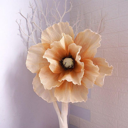 Elegant Oversized Linen Poppy Flower for Event Decor..