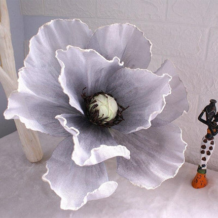 Elegant Oversized Linen Poppy Flower for Event Decor..