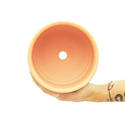 Elegant Peach Ceramic Planter - 5" Diameter with Optional Drainage
