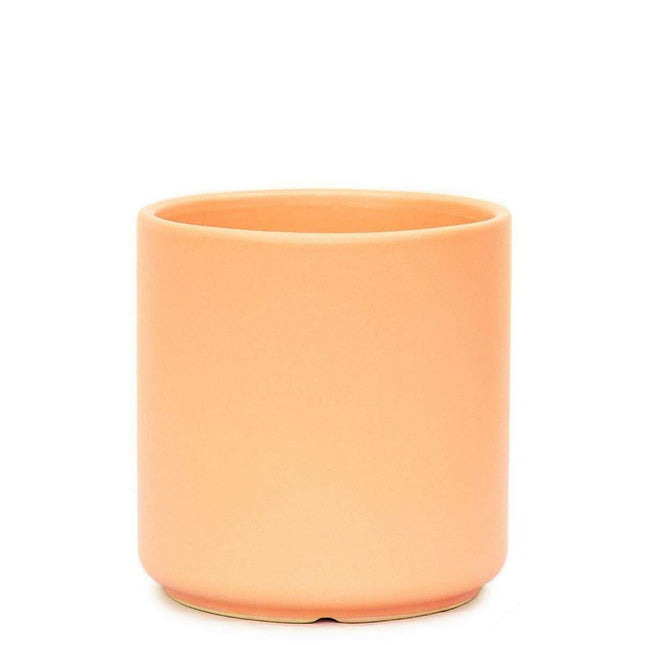 Elegant Peach Ceramic Planter - 5" Diameter with Optional Drainage