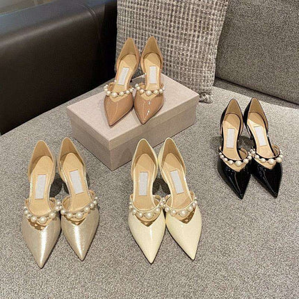 Elegant Pearl-Accented Stiletto Bridal Heels: Timeless Wedding Pumps - Très Elite
