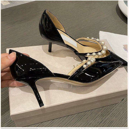 Elegant Pearl-Accented Stiletto Bridal Heels: Timeless Wedding Pumps - Très Elite