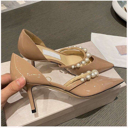 Elegant Pearl-Accented Stiletto Bridal Heels: Timeless Wedding Pumps - Très Elite