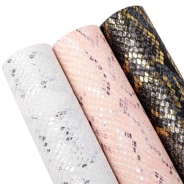 Elegant Pearl Striped Synthetic Leather Sheet: Enhance Your Creative Endeavors