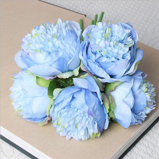 Elegant Peony and Blush Rose Silk Flower Arrangement Set - Très Elite