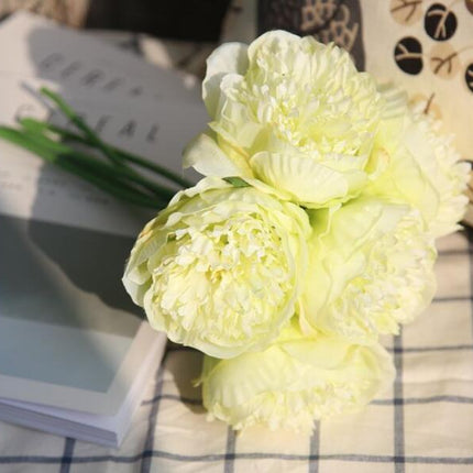 Elegant Peony and Blush Rose Silk Flower Arrangement Set