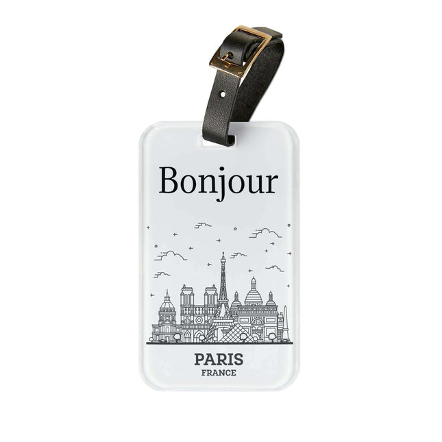Elegant Personalized Acrylic Luggage Tag with Stylish Leather Strap for Discerning Travelers