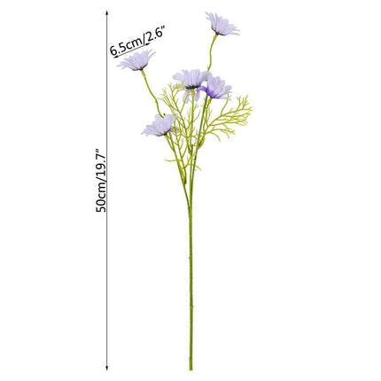 Elegant Pink Daisy Silk Flower Collection - Set of 5 Stems, 50cm Tall - Perfect for Vase Decoration - Très Elite