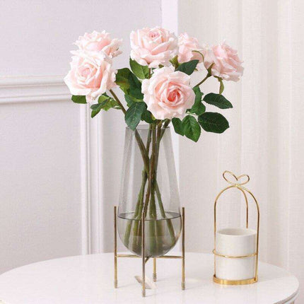 Elegant Pink and White Faux Roses for Stylish Home and Event Arrangements - Très Elite