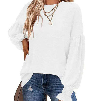 Elegant Pleated Balloon Sleeve Blouse for Women by Jakoto