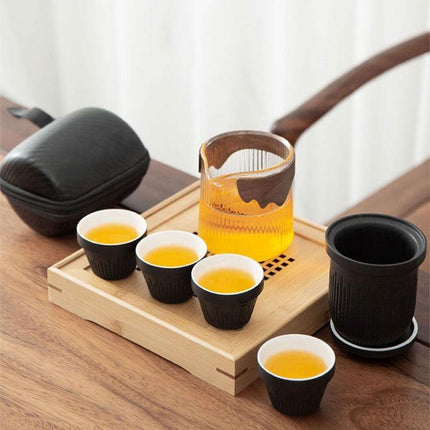 Elegant Portable Kung Fu Tea Set: The Perfect Companion for Tea Aficionados - Très Elite