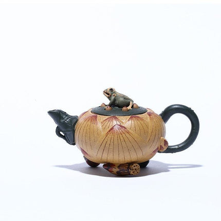 Elegant Purple Clay Frog Lotus Yixing Tea Set: Elevate Your Tea Rituals with Customizable Options - Très Elite