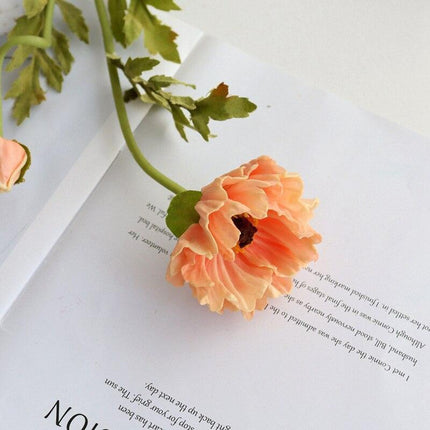 Elegant Realistic Poppy Faux Flower Bouquet - Luxurious Floral Centerpiece for Stylish Decor - Très Elite