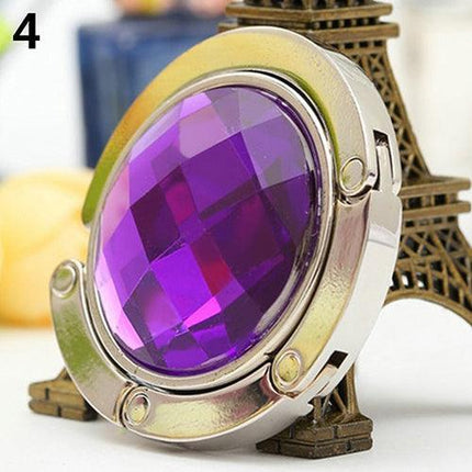 Elegant Rhinestone Handbag Support Stand with Foldable Hook - Très Elite