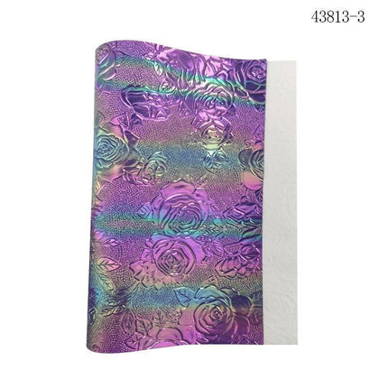Elegant Rose Embossed Faux Leather Craft Sheets for Creative Projects - Très Elite