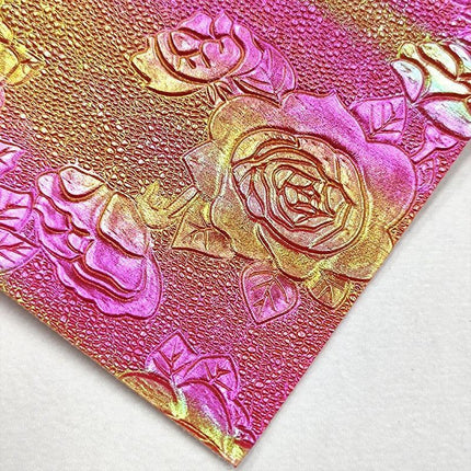 Elegant Rose Embossed Faux Leather Craft Sheets for Creative Projects - Très Elite