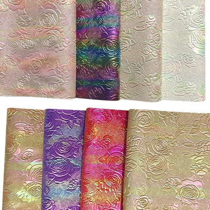 Elegant Rose Embossed Faux Leather Craft Sheets for Creative Projects - Très Elite