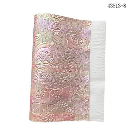 Elegant Rose Embossed Faux Leather Craft Sheets for Creative Projects - Très Elite