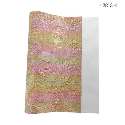 Elegant Rose Embossed Faux Leather Craft Sheets for Creative Projects - Très Elite