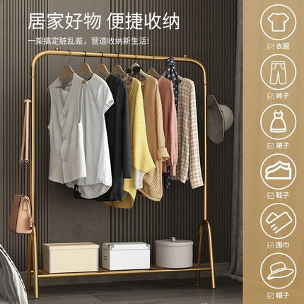 Elegant Rose-Gold Single-Pole Garment Stand and Storage Solution - Très Elite