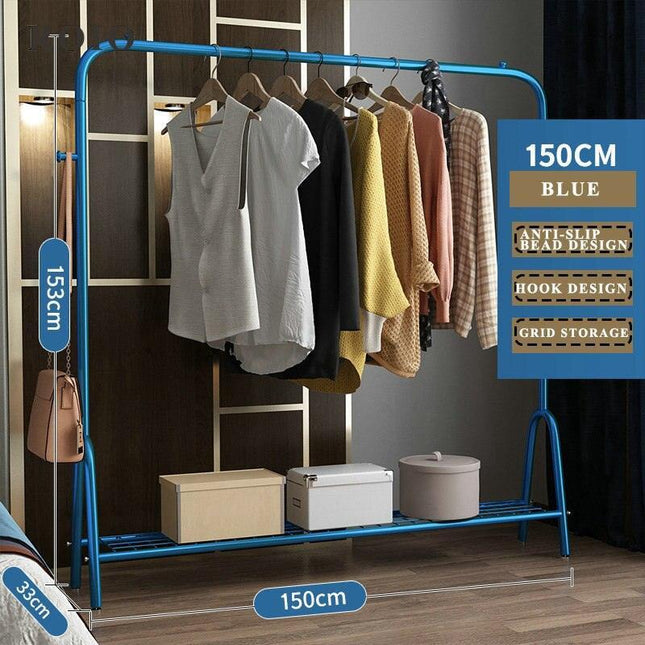 Elegant Rose-Gold Single-Pole Garment Stand and Storage Solution