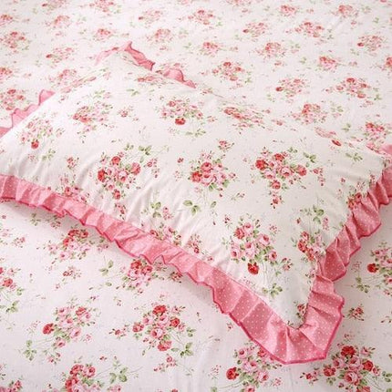 Elegant Ruffle Garden Cotton Pillowcase Duo - Premium Bedding Collection - Très Elite