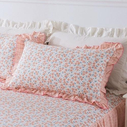 Elegant Ruffle Garden Cotton Pillowcase Duo - Premium Bedding Collection - Très Elite