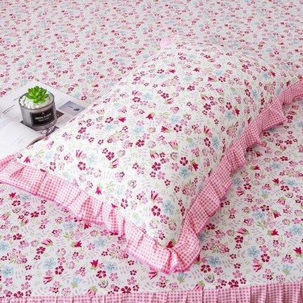 Elegant Ruffle Garden Cotton Pillowcase Duo - Premium Bedding Collection - Très Elite