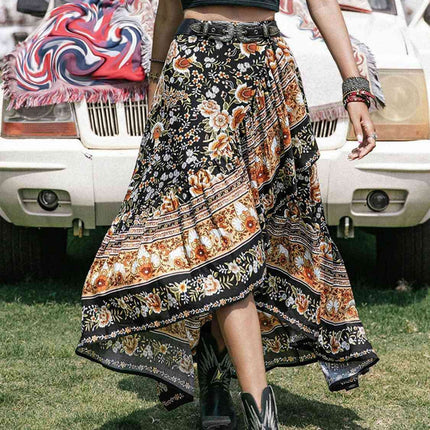 Elegant Ruffled Hem High-Low Viscose Skirt - A Must-Have for Every Occasion - Très Elite