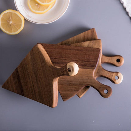 Elegant Rustic Wooden Serving Tray Collection - 6-Piece Set for Stylish Dining - Très Elite