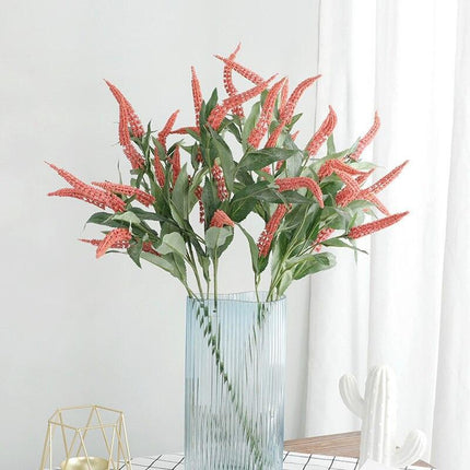 Elegant Sage Grass Faux Floral Arrangement - Set of 5 Realistic Stems - Très Elite