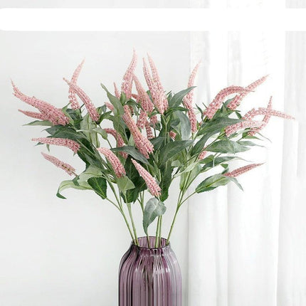 Elegant Sage Grass Faux Floral Arrangement - Set of 5 Realistic Stems - Très Elite