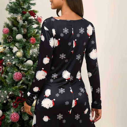Elegant Sheer Long Sleeve Festive Dress - Must-Have Holiday Attire