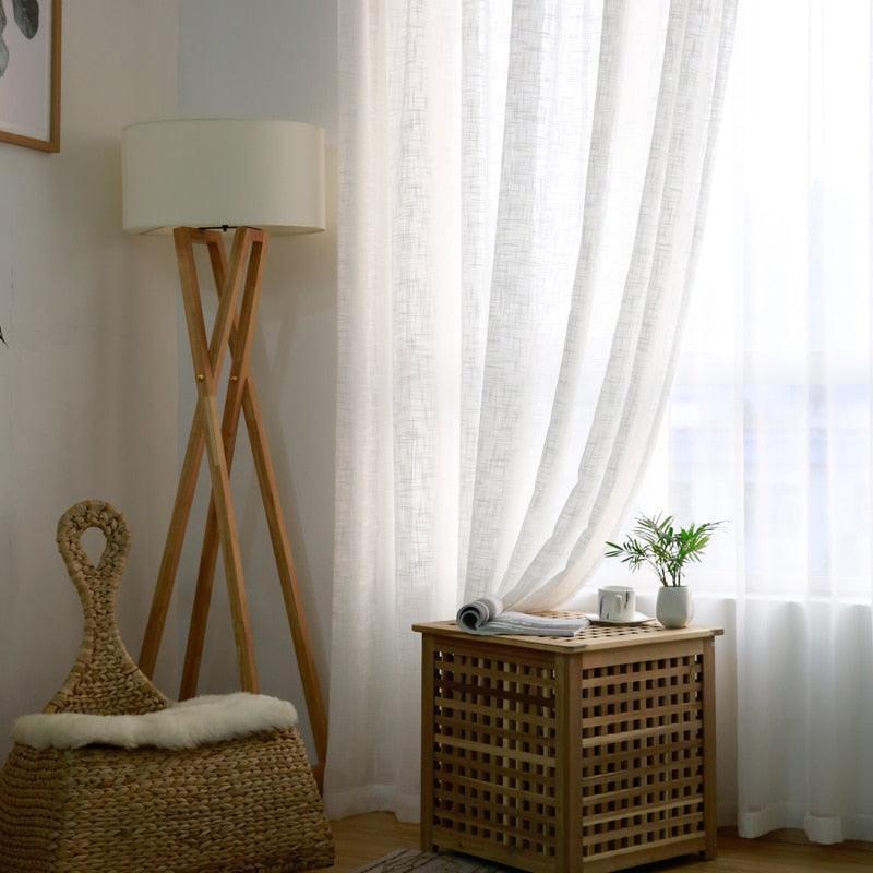 Elegant Sheer White Cross Pattern Curtain Set for Contemporary Home Decor - Très Elite