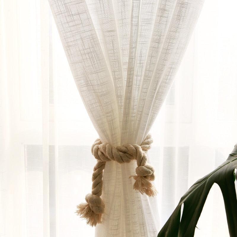 Elegant Sheer White Cross Pattern Curtain Set for Contemporary Home Decor - Très Elite